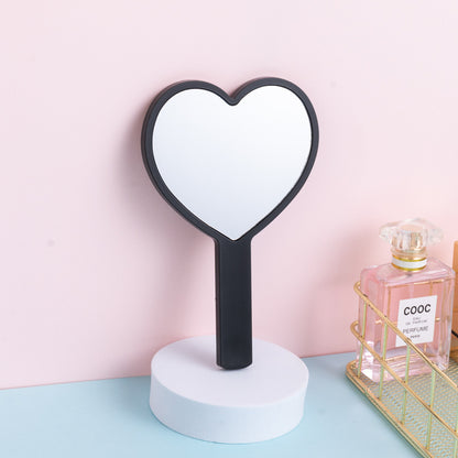 A wholesale love handle mirror portable handheld mirror girls cute small mirror DIY beauty gift dressing mirror - Mixbatch