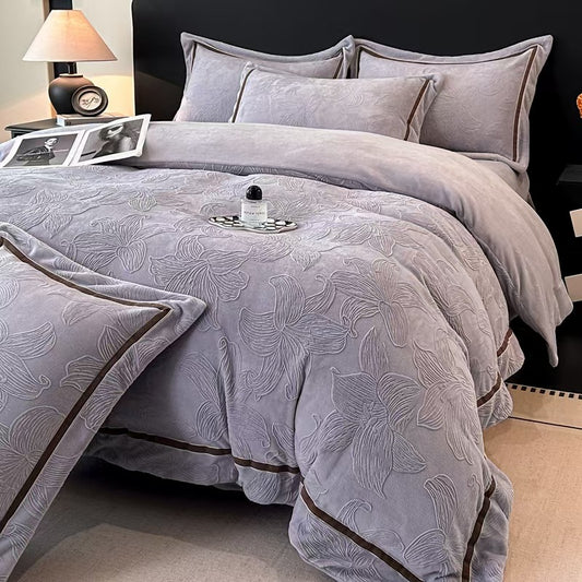 A four-piece set of sheets and quilt covers