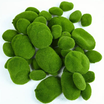 A simulated moss stone micro landscape bonsai landscaping decoration fake moss stone artificial flocking stone