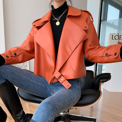 A sheepskin women's leather jacket