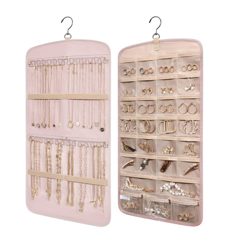 A Spot new U-shaped jewelry bag hanging jewelry storage roll with hook metal hook double-sided jewelry clip