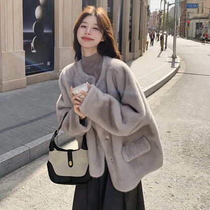 A faux fur jacket