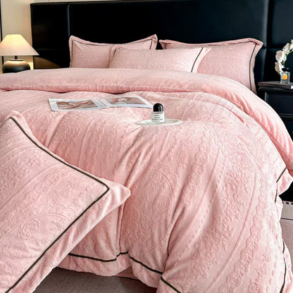 A four-piece set of sheets and quilt covers