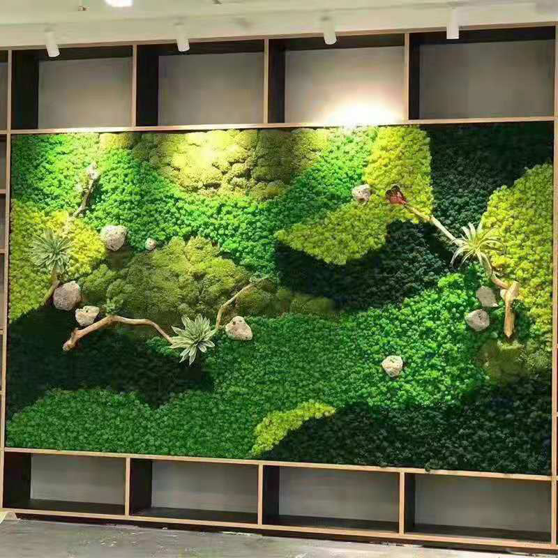 A mossy plant wall landscaping mossy window interior decoration micro landscape immortal flower mossy
