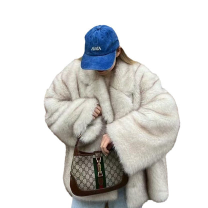 A faux fur coat