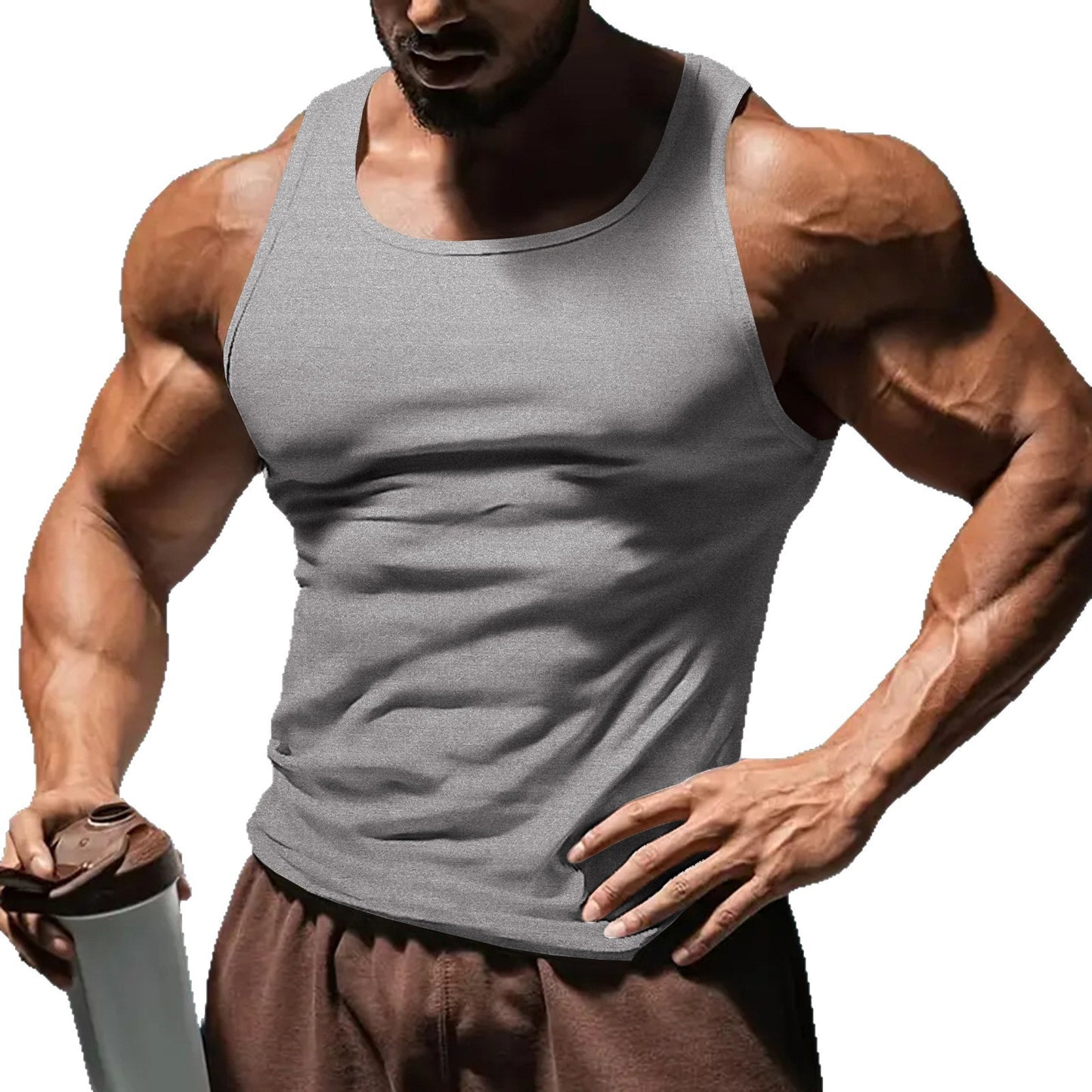 A Men's Sleeveless Elastic Vest