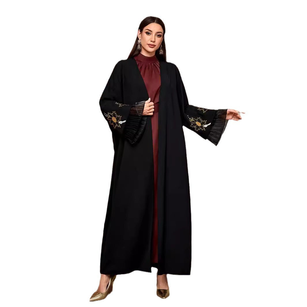 Middle Eastern Muslim Fashion Temperament Elegant Cardigan Dubai Arabian Robe Bat Sleeve Jacket - Mixbatch