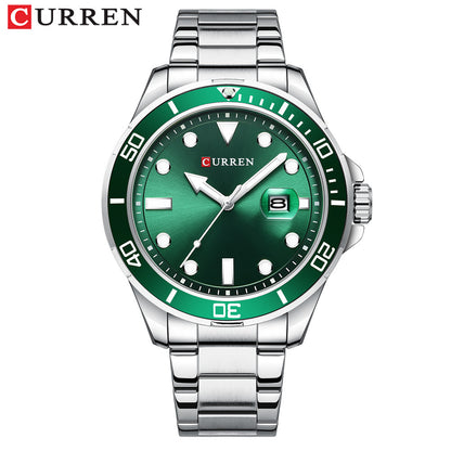 A Curren/Carrion 8388 Men's Watch, Waterproof Quartz Steel Strap Watch, Calendar Quartz watches