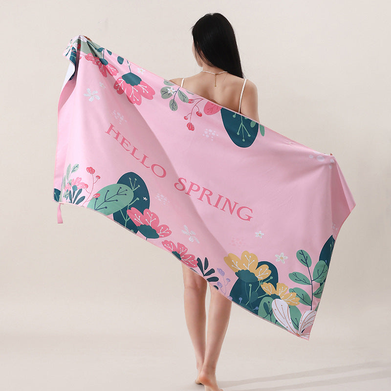A microfiber double-sided velvet beach towel