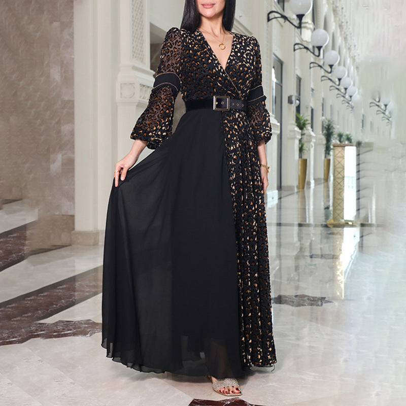 A Neck Dress Elegant Fashion Deep V Sexy Gala Party Dress
