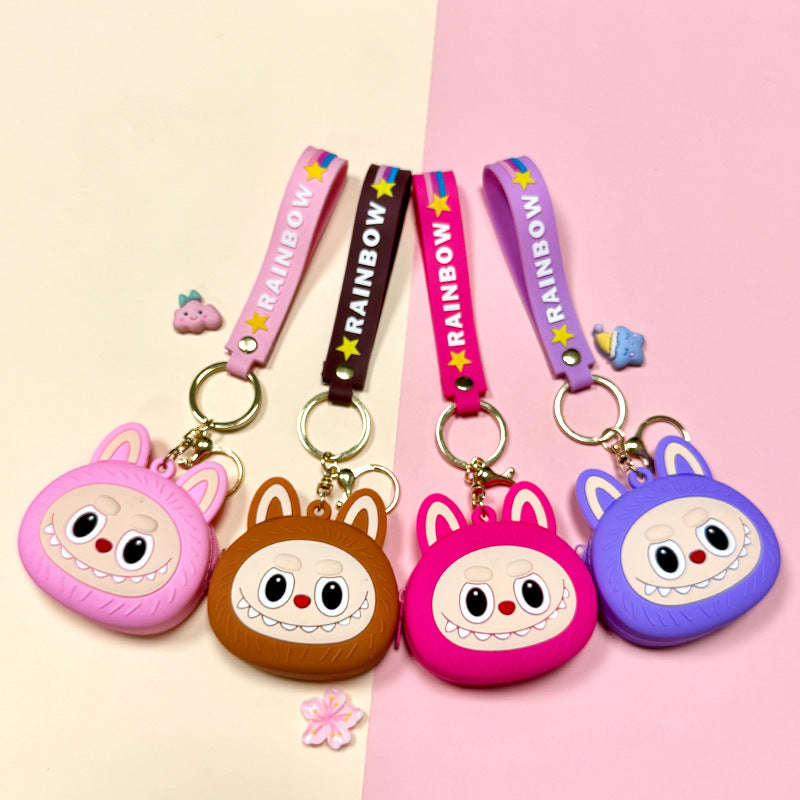 A cartoon cute rabub change bag children's small gift key chain pendant card - Mixbatch