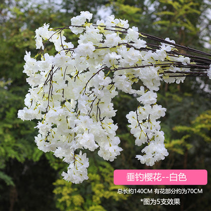 A simulated cherry blossom branch cherry blossom tree plastic wedding decoration peach blossom pear blossom indoor living room ceiling simulated flower fake flower
