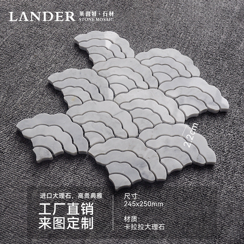 A natural marble bathroom wall mosaic