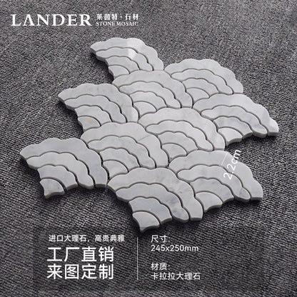 A natural marble bathroom wall mosaic