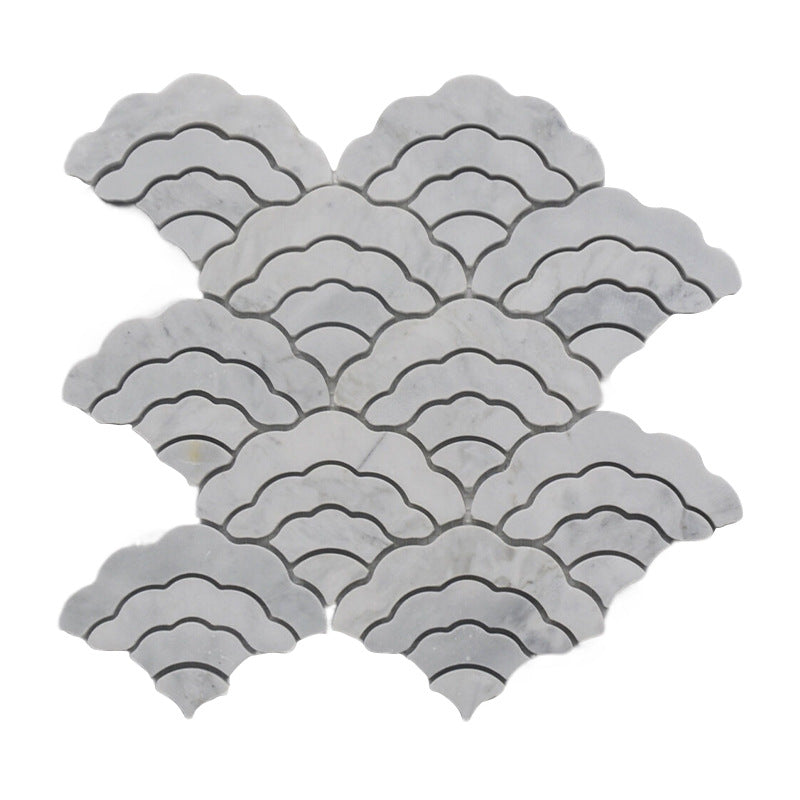 A natural marble bathroom wall mosaic