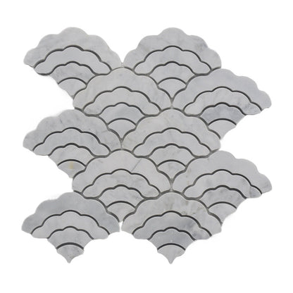 A natural marble bathroom wall mosaic