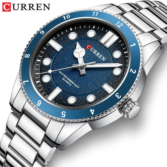 A 8450 Cross-border Simple Men's Watch Waterproof Steel Belt Men's Business Quartz Watch Men's Watch