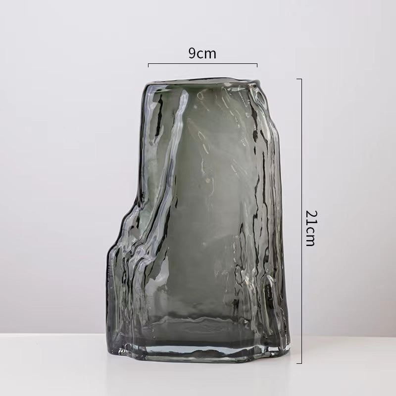A European creative handmade glass vase, living room Internet celebrity ornament, water raising vase, dried flowers, household rockery vase