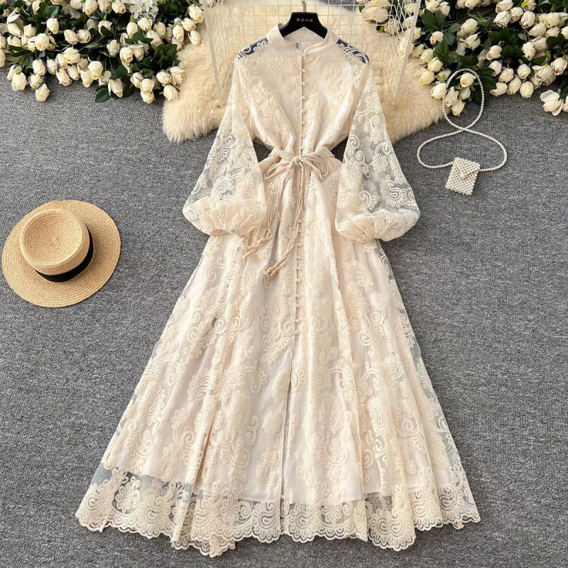 A lace embroidered dress