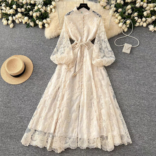 A lace embroidered dress