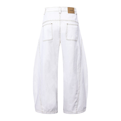 A wide leg jeans straight loose