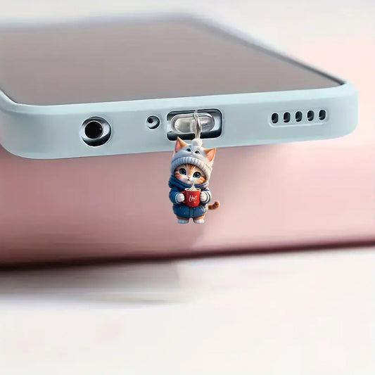 A cross-border new 2D acrylic pendant mobile phone mouth dust plug suitable for apple and type-c dust plug