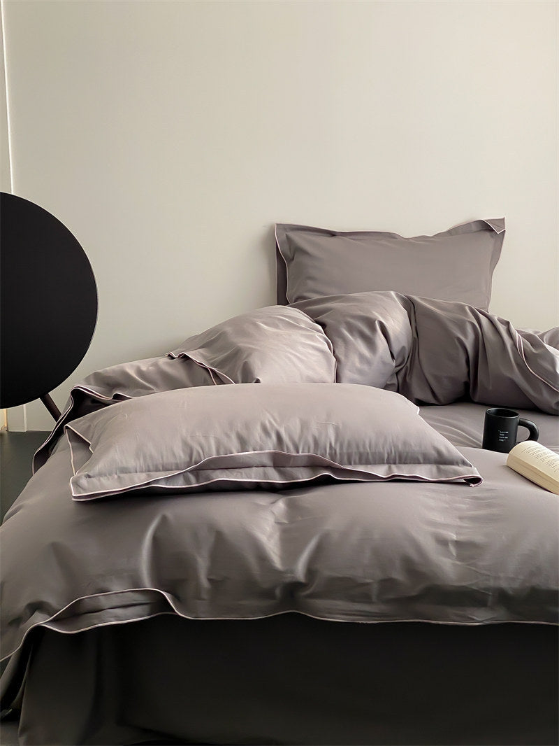 Ba amine series niche designer 60 simple solid color long-staple cotton washable cotton multi-bedding four-piece set 1.0kg - Mixbatch