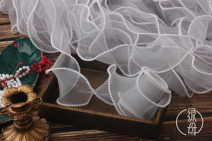 A Spot 5.5cm Pearl Meteor Fishtail Yarn Copy Edge Wave Yarn Cake Bouquet Packaging Material Bow Ribbon - Mixbatch