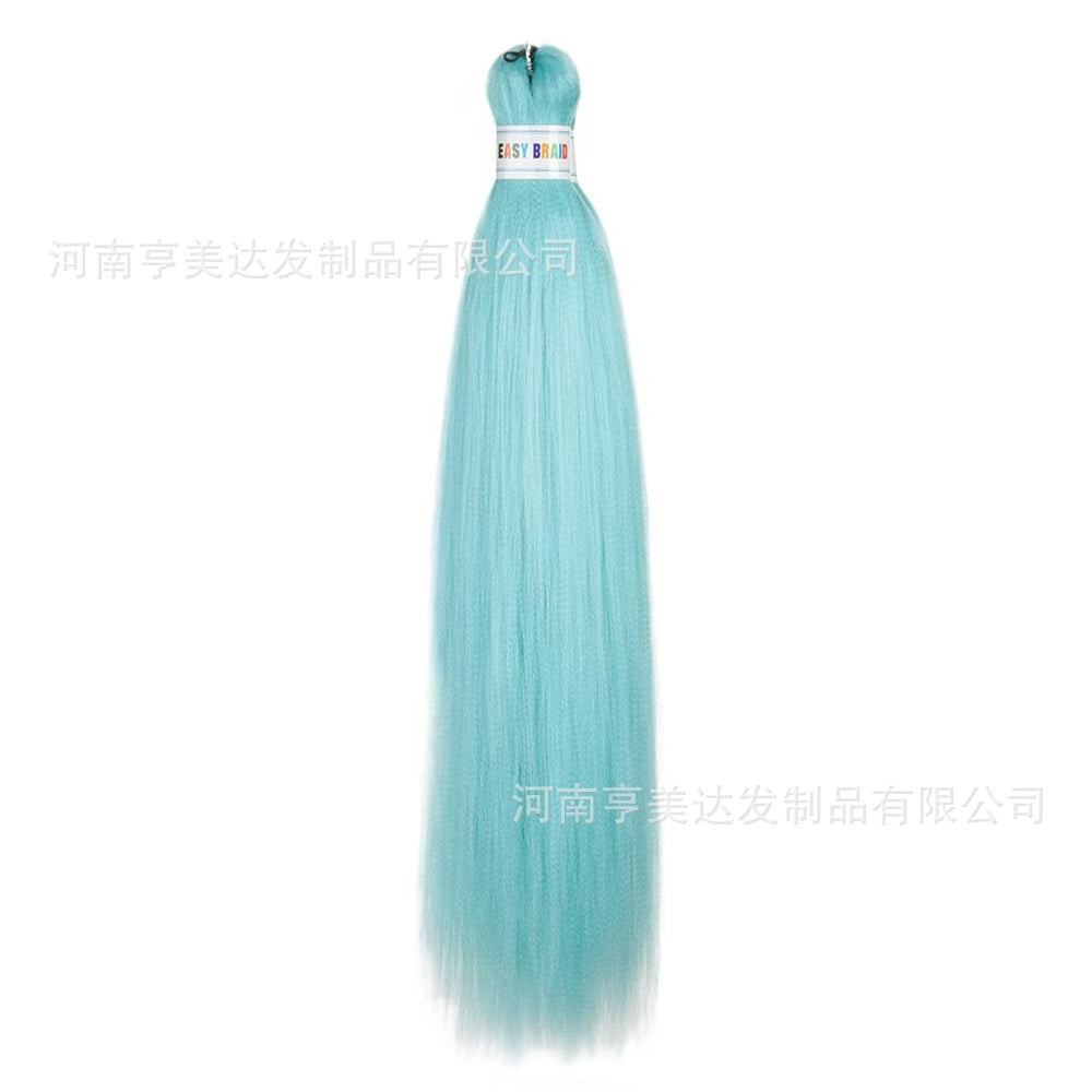 A EZ Color 26inch Women Chemical Fiber Long Straight Hair Large Easy Braided Hair Low Temperature Silk Long Straight Hair Wig - Mixbatch