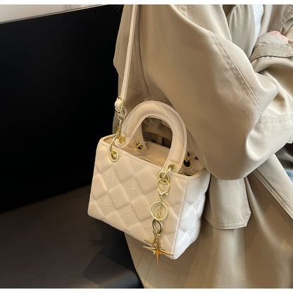 A new simple and fashionable diamond small fragrant wind handbag messenger bag Princess Diana bag wholesale - Mixbatch