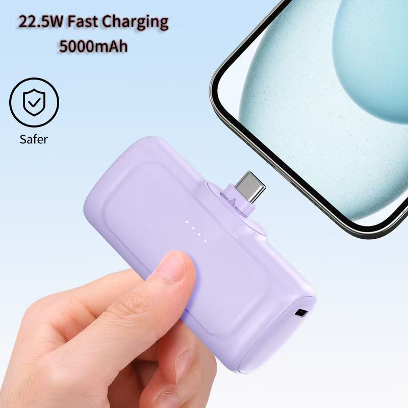 A capsule power bank 5000 mAh with its own cable portable mobile power supply