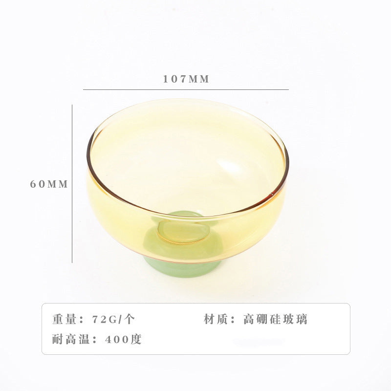 A Household heat-resistant transparent glass bowl, baked egg-beating instant noodle salad bowl, thickened large-capacity Japanese noodle poon soup bowl