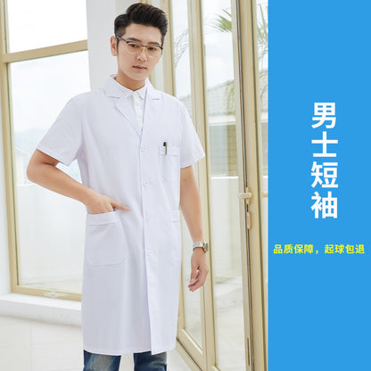 A Medical White Coat Short Sleeve Long Sleeve Pharmacy Dental Hospital Doctor Nurse Laboratory Beauty Salon Workwear Spot