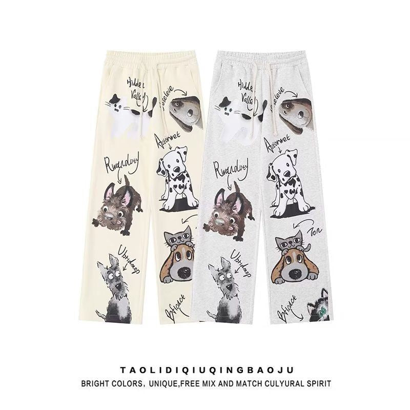 A printed slacks trousers