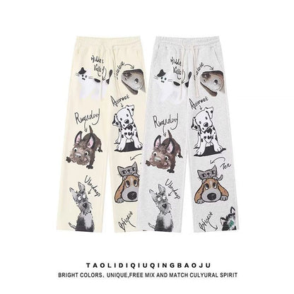 A printed slacks trousers