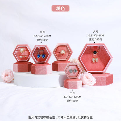 A Velvet hexagonal jewelry box