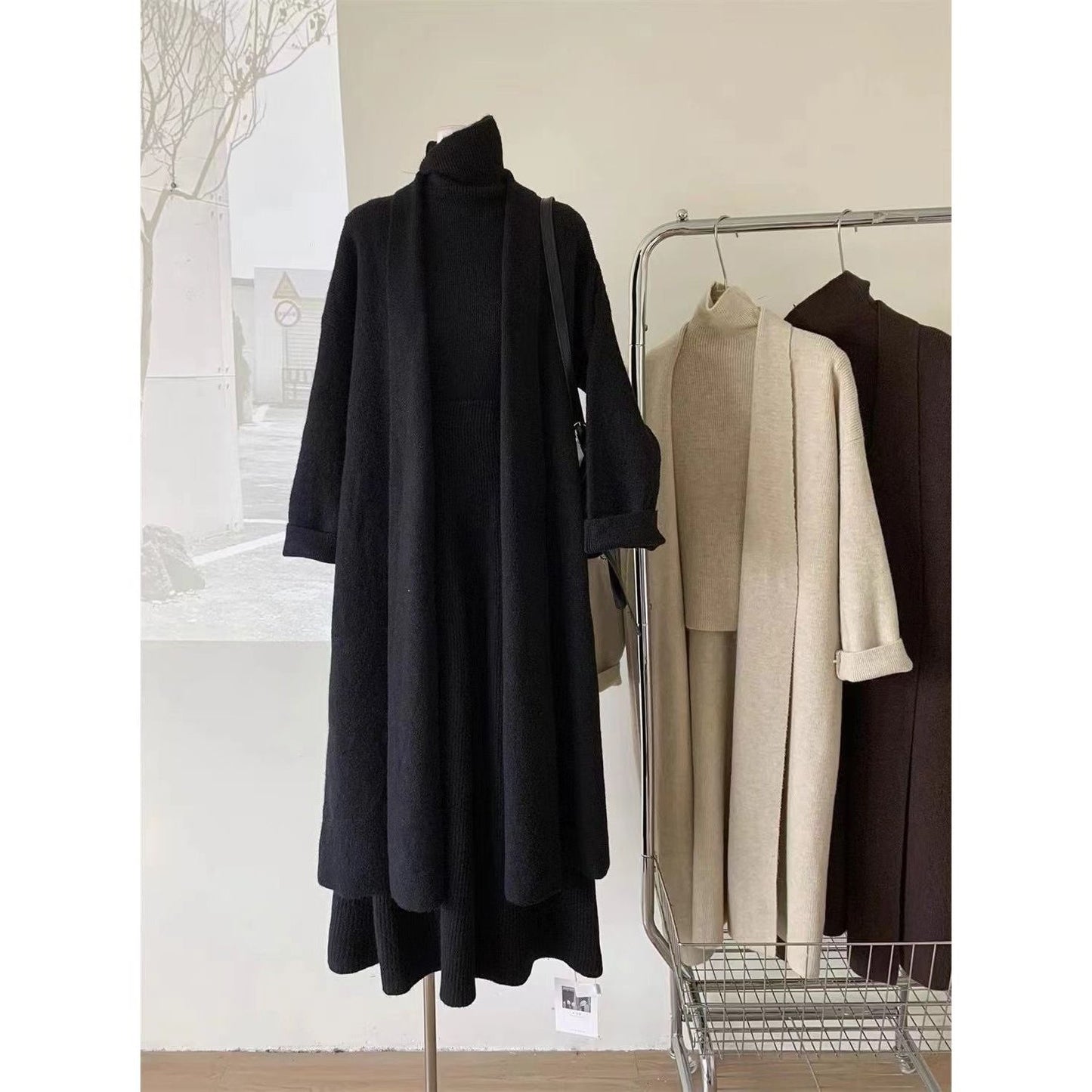 A knitted three-piece set