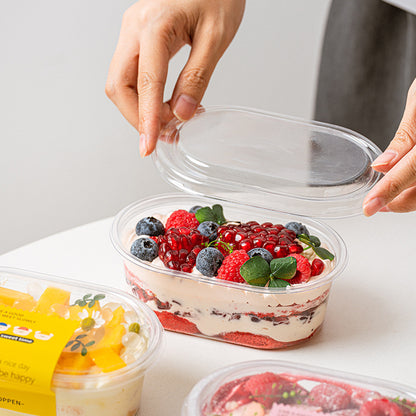 A 500ml full bowl of taro balls dessert fruit fishing transparent pet baking packaging box disposable packaging box