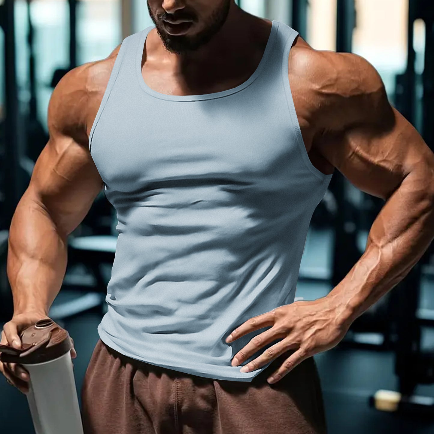 A Men's Sleeveless Elastic Vest