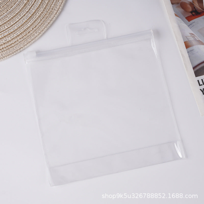 A transparent matte pvc zipper bag, cosmetic skin care tool storage bag, transparent jewelry packaging bag