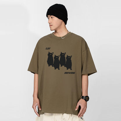 A short-sleeved printed T-shirt