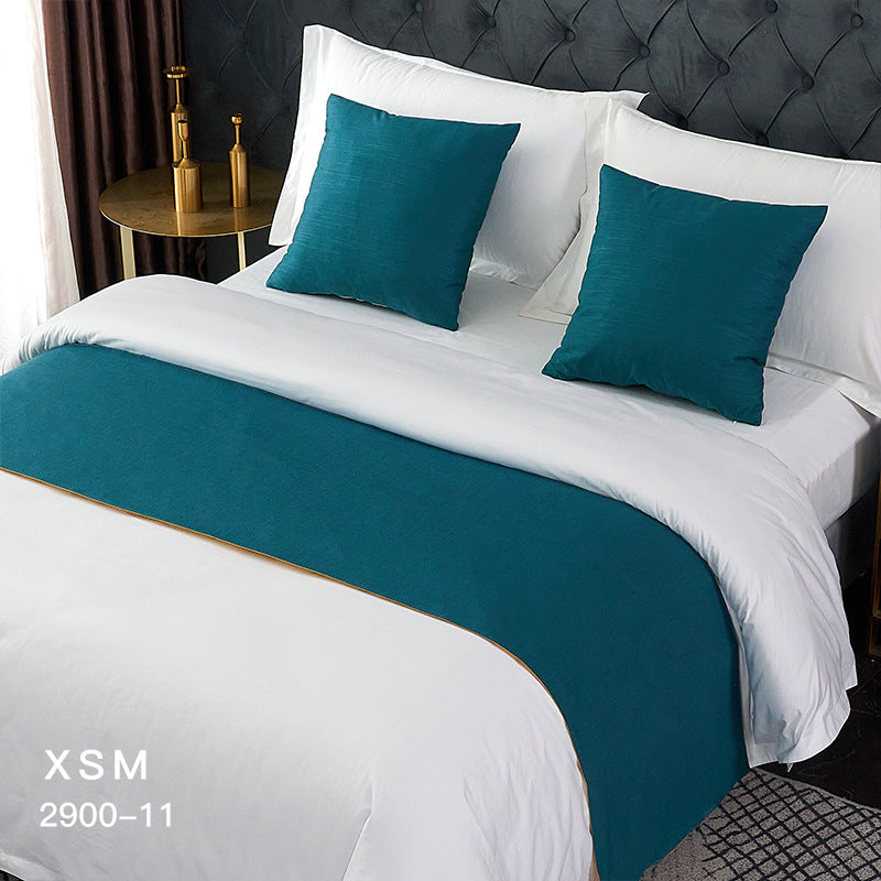 A hotel bedside towel decoration