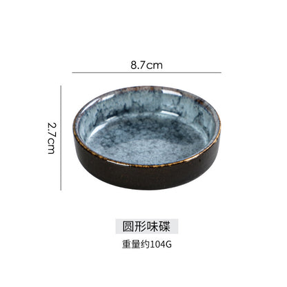 A Japanese high-end light luxury Western food ceramic wing bowl plate spoon cup hotel restaurant table four-piece tableware set
