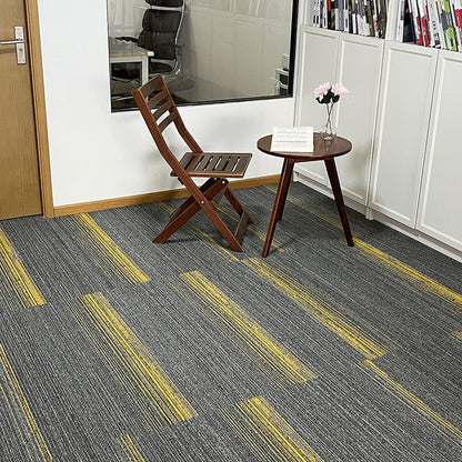 A Office  Building Meeting Room Fire Resistant Dirt Resistant Flame Retardant Environmental Protection Grey Striped Square Splicing B1 Fire Carpet