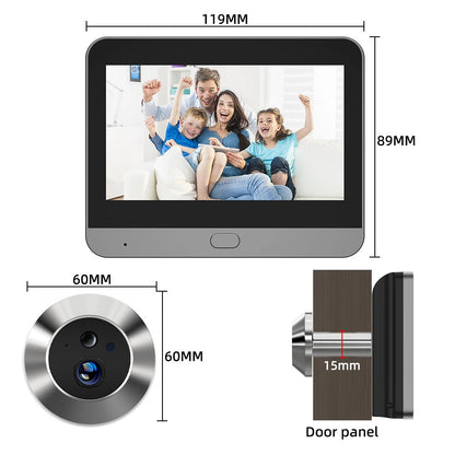 A cat eye surveillance camera graffiti APP intelligent remote call TUYA electronic cat eye anti-theft visual door