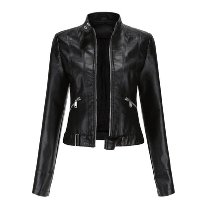 A women's leather jacket