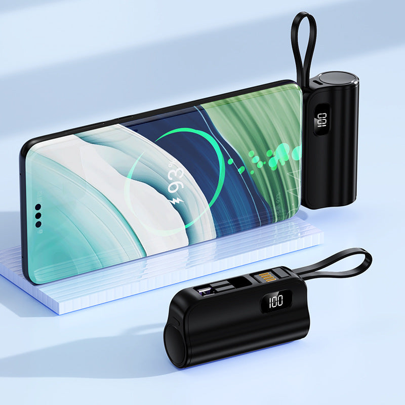 A mini capsule power bank with dual plugs mobile power supply