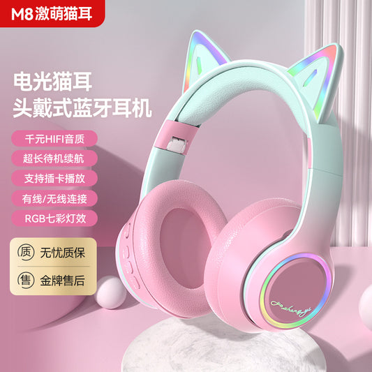 A wireless bluetooth headset