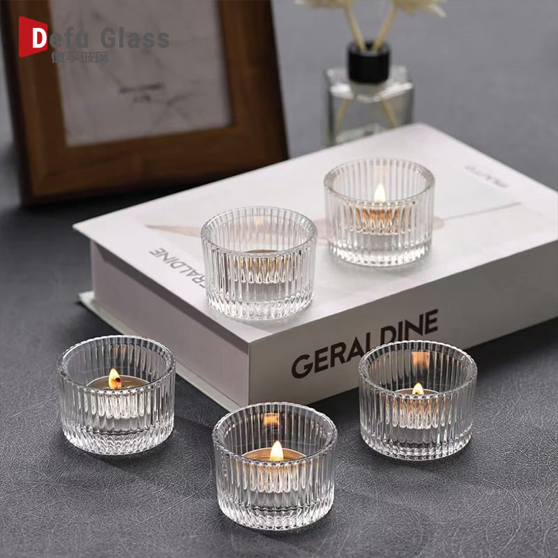A Transparent glass candle cup Hot-selling candle holder cup Popular candle cup Empty glass aromatherapy cup