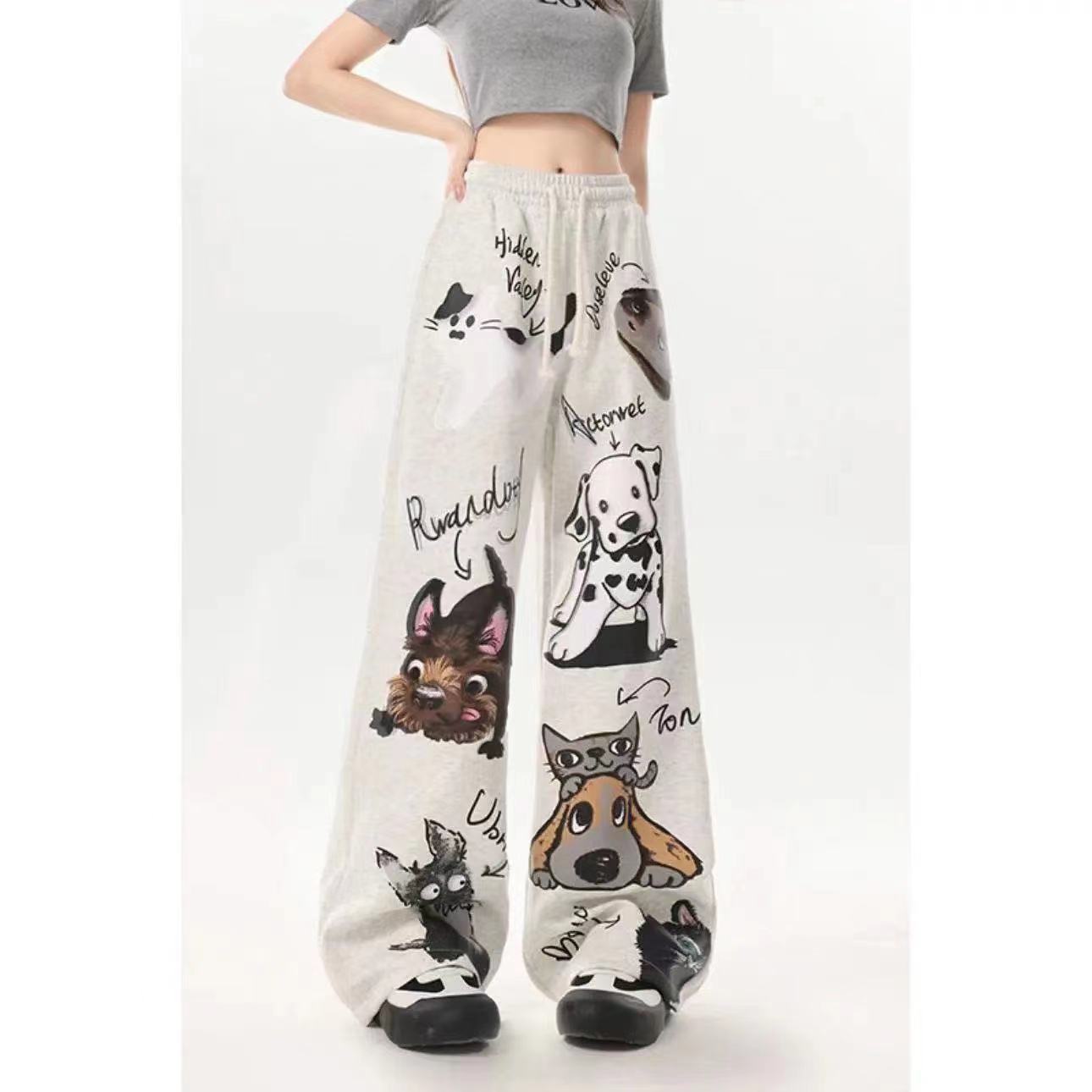A printed slacks trousers